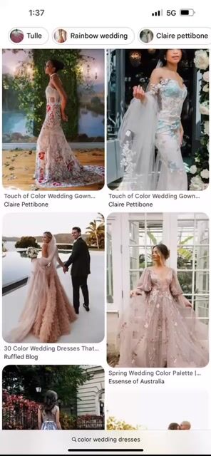 Thoughts on a wedding dress with color? 